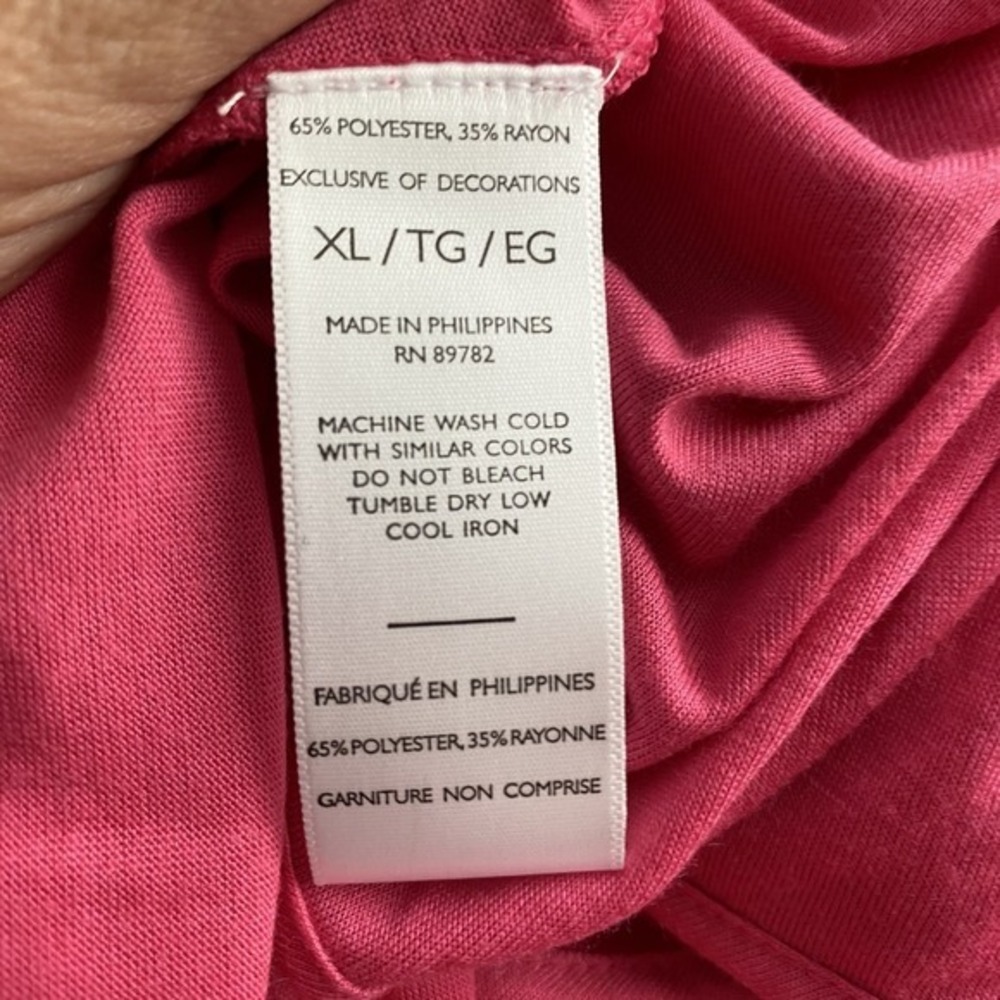 NWT Natori Swim Cover Up T-Shirt Dress Women Sz XL Magenta Swim Beach - Picture 7 of 9